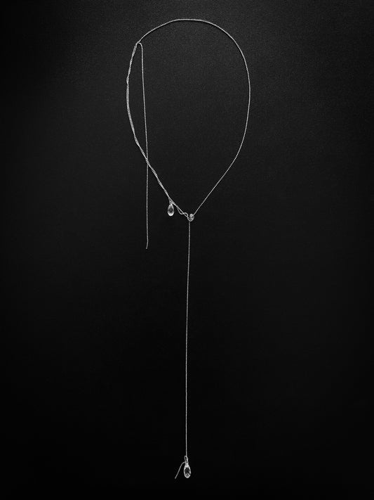 "V TIE" NECKLACE SILVER