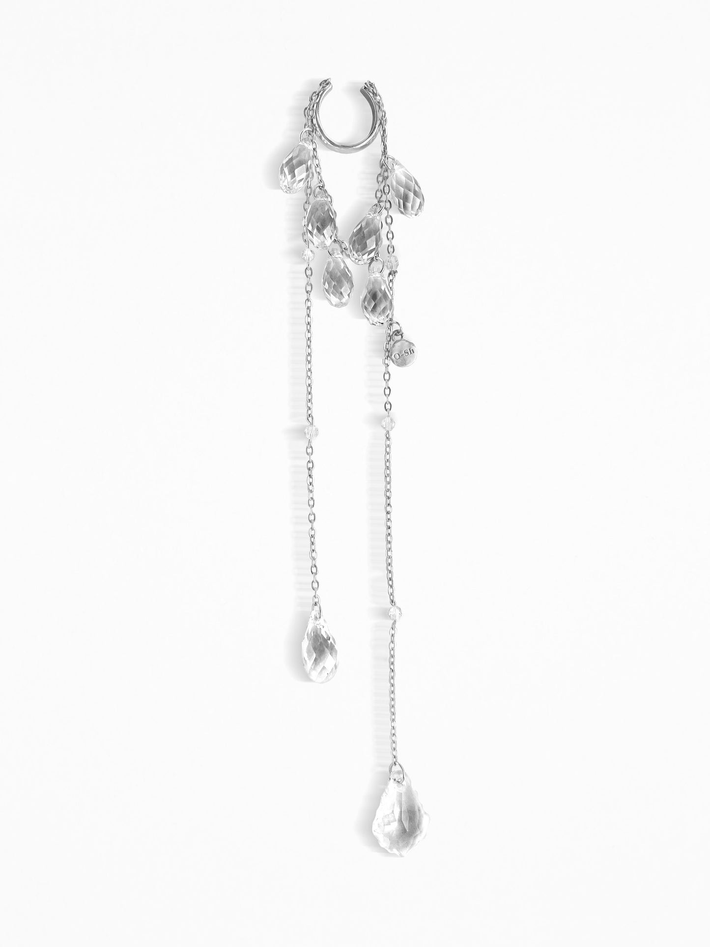 "NAKED CRYSTALS" EAR CUFF SILVER