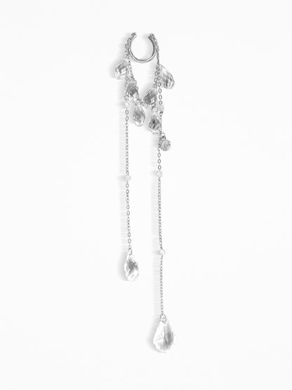 "NAKED CRYSTALS" EAR CUFF SILVER