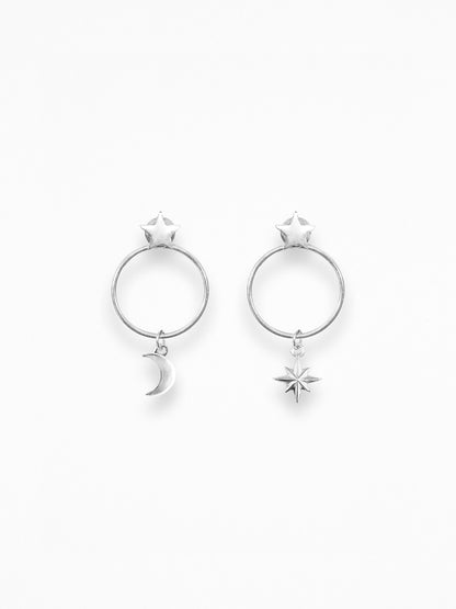 "O NIGHT" EARRINGS SILVER